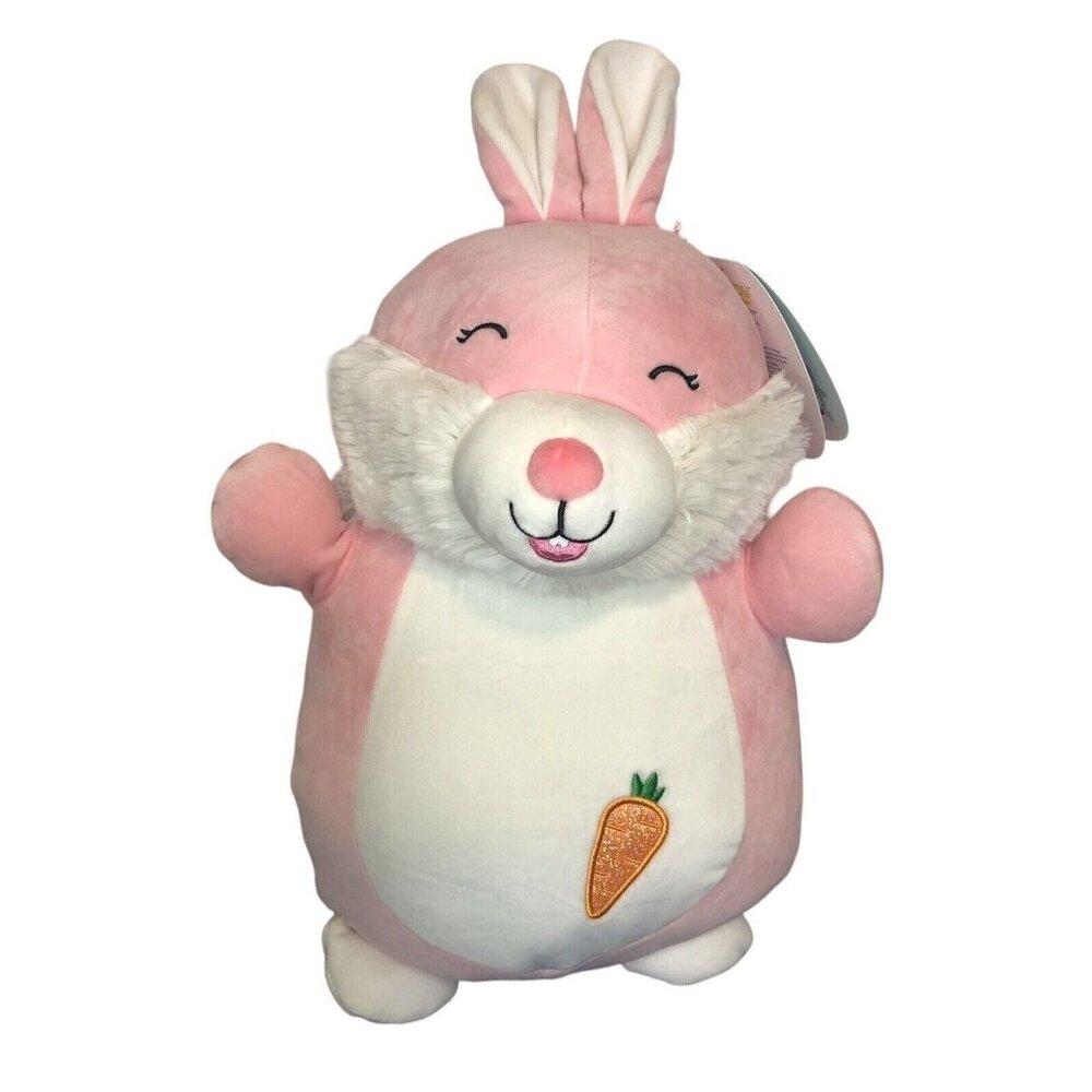Bop Pink Bunny Easter Squishmallows 12” Plush Stuffed Animal w/Carrot Kellytoy - Picture 1 of 7